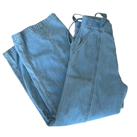 Hudson Wide Leg Baggy Jeans Denim SIZE 29 Light Wash Tie Waist  Linen $245 - Picture 7 of 11